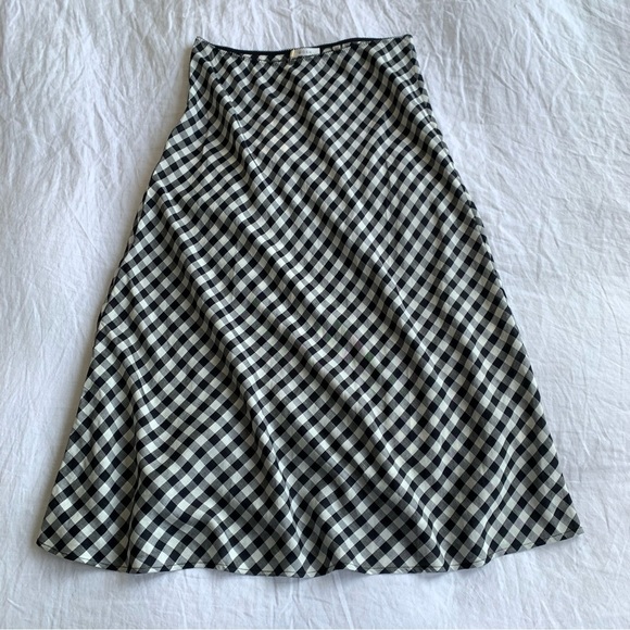 NWT Doen Elowen Linen Rayon Midi Slip A Line Skirt Marilyn Gingham Print - Picture 6 of 12